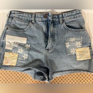 Patchwork Jean shorts